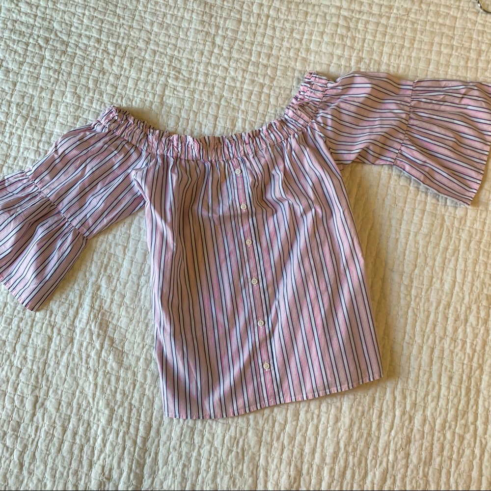 Off The Shoulder Stripped Top